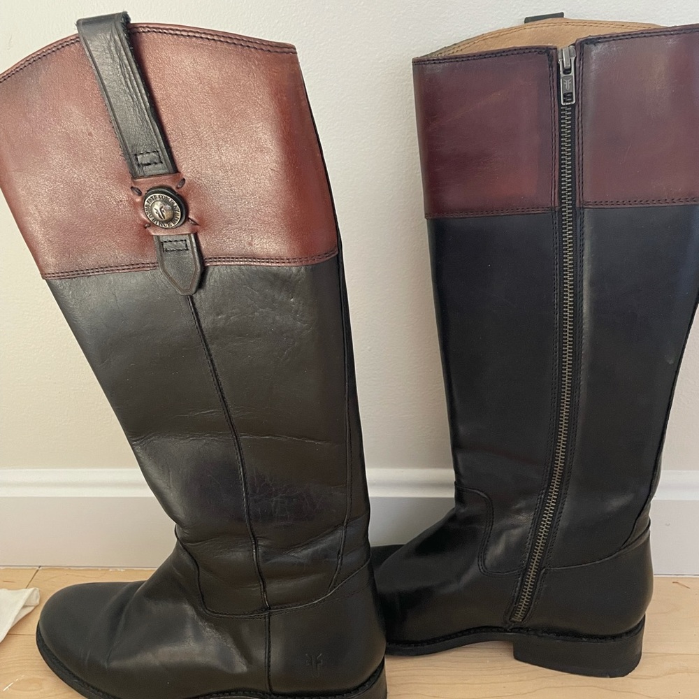 Frye two tone boots